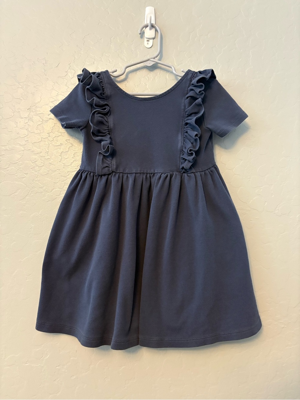 Alice + Ames navy blue ruffle front dress with pockets size 5